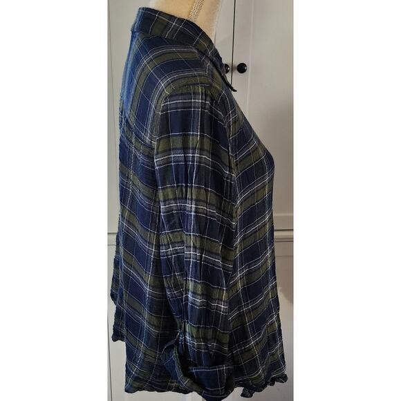 Westport Blue Green Button Up Plaid Plus Size Shirt 2X - Picture 3 of 8